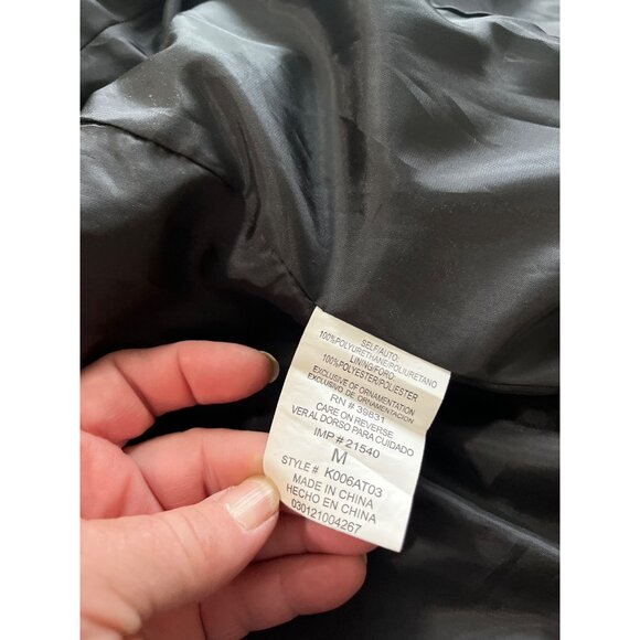 Kouture by Kimora black short sleeved zip front shirt jacket size Medium - Picture 5 of 6